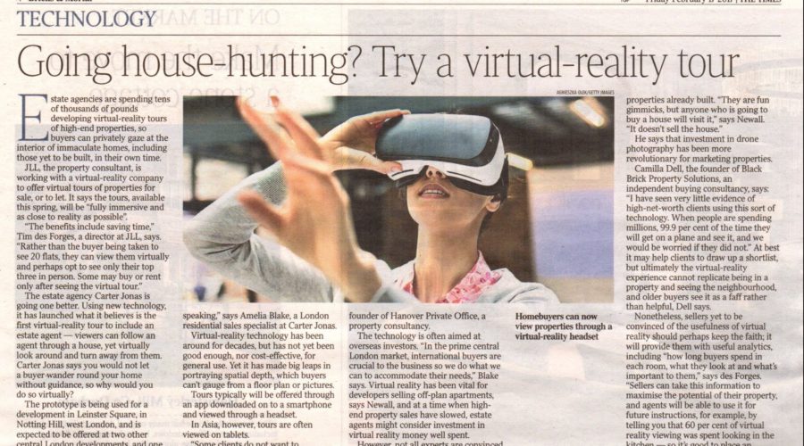 Virtual reality house hunting