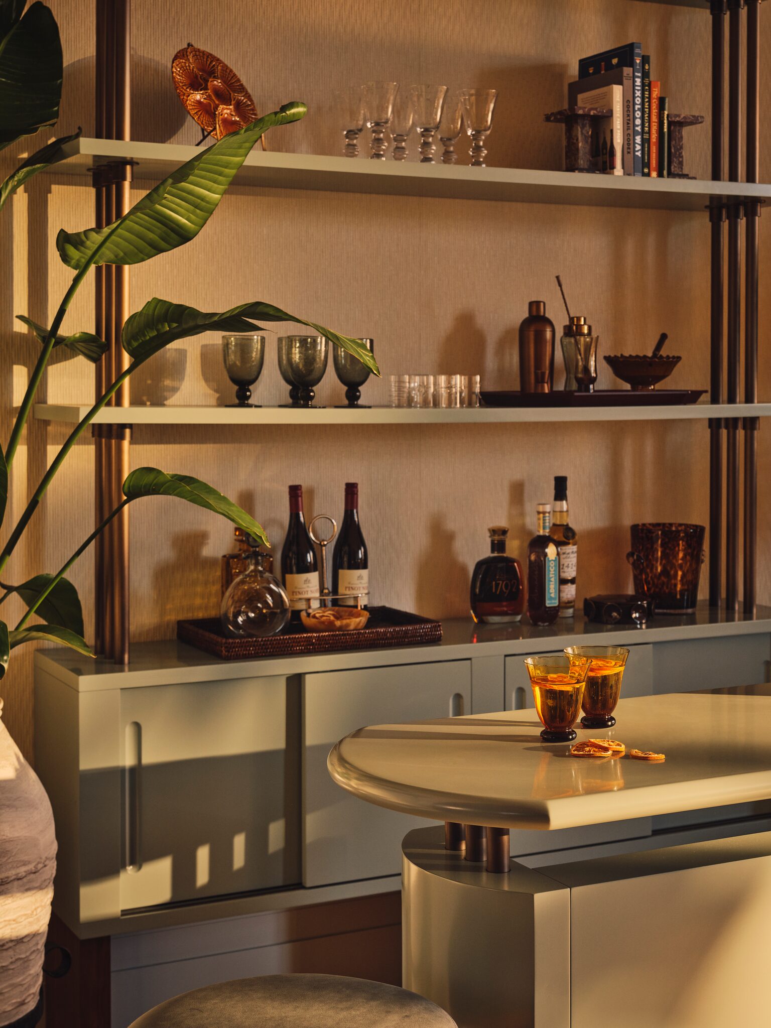 Bar and shelving at The Whiteley, Queensway