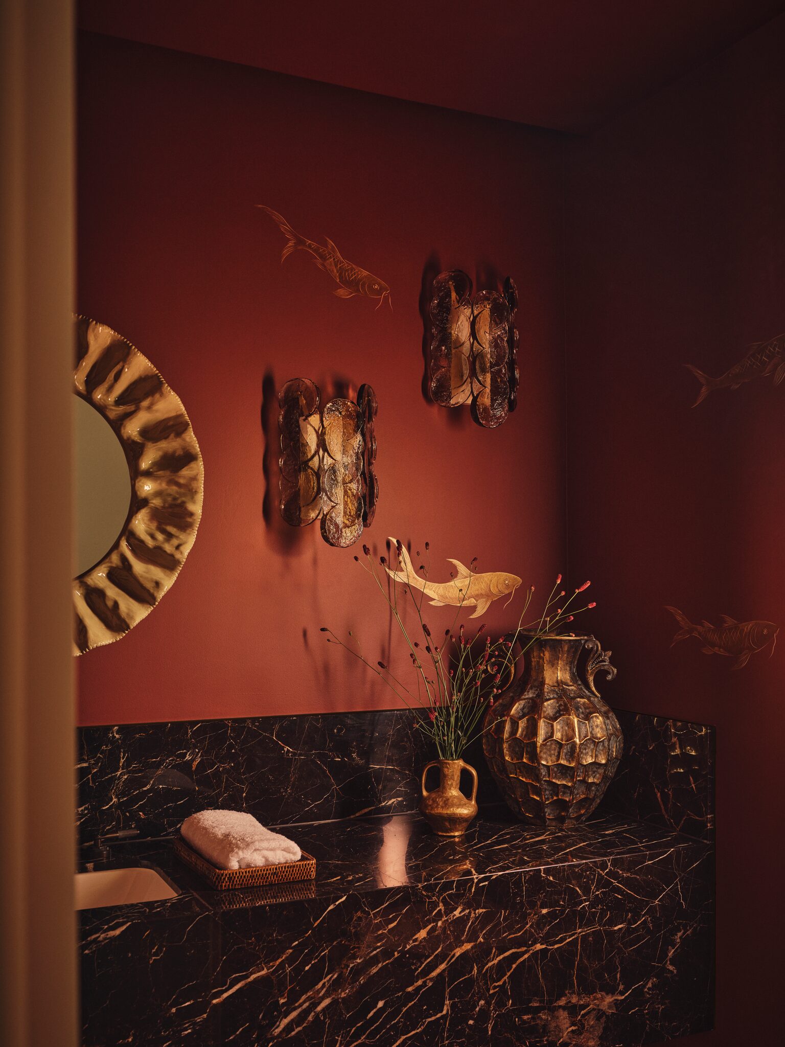 Bar area with marble detailing at The Whiteley, Queensway