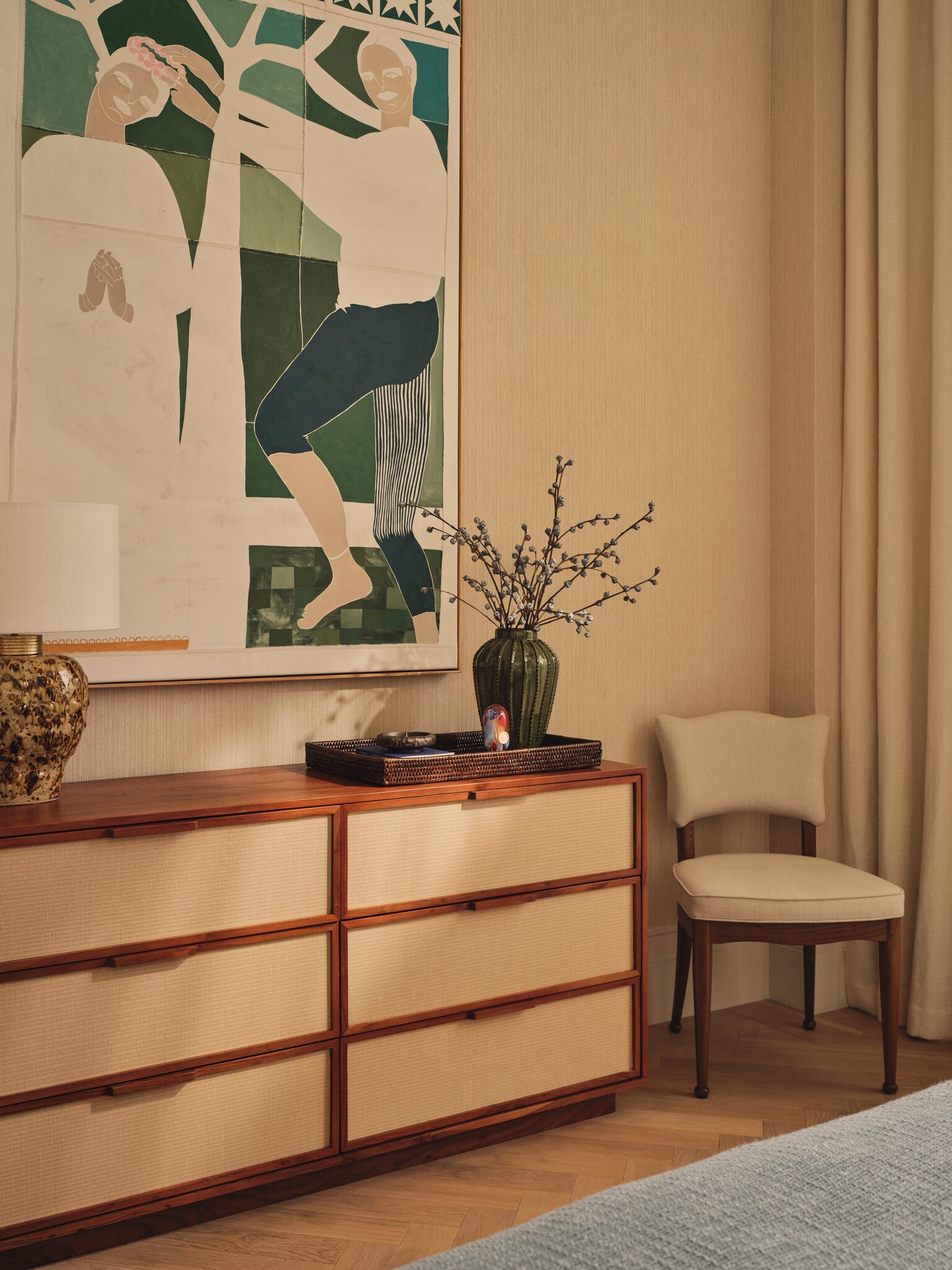 Chest of drawers and artwork at The Whiteley, Queensway