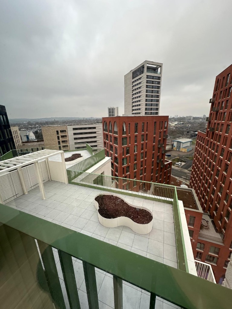 Private terrace at Apartment 1205, Capella Court before landscaping
